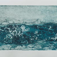 'Rolling days.' Collagraph print.