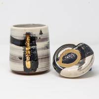 Slipware jar with luster detail