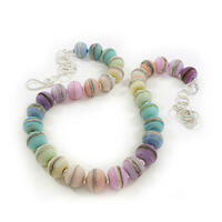 Pastel glass bead necklace