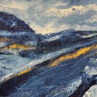 Blue Horizons. Mixed Media - Cold Wax and Oil. £220.00