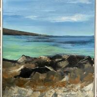 Porthmeor and Beyond. Mixed media on Board. £250.00