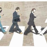 A parody of the iconic Abbey Road album cover by The Beatles titled, 'Digital Submarine'. I have transformed the image to be about phone obsession; asking whether John Lennon would be a heavy Twitter user. Beatles song lyrics have been adapted on this topic and sprinkled over the composition for your amusement. By Ben Cowan, Art That Makes You Think.