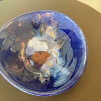 Blue glazed bowl.