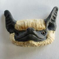 Canyon Bat (Western Pipistrelle) Mask, stoneware with oxides