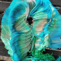 art weave with hand dyed silk and metal