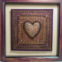 Purple heart embroidery