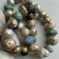 Arabian Gold and green, handmade beads