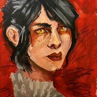 Acrylic Painting of Morrigan from Dragon Age Origins