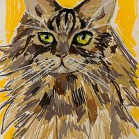 A6 Traditional Painting of my cat