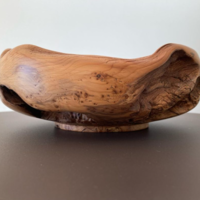 Distorted yew bowl.