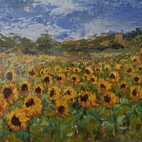 Sunflower field. Acrylic.