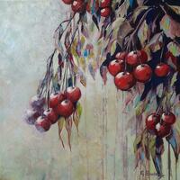 The Cherry Tree, acrylic on canvas, 60 x 60
