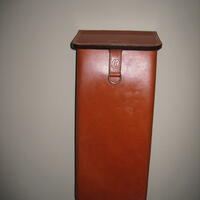 Fireside utilities companion box. Moulded leather also available in different shapes, for other purposes.