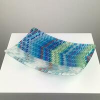 Fused Glass Tapestry Ocean Plate