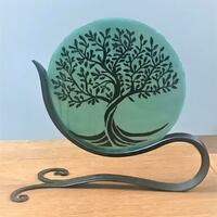 Hand Painted Fused Glass Tree of Life