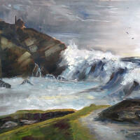 Cadgwith Cove - original oil painting by Jane Powell