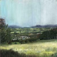 View from Broadway Tower original oil painting by Jane Powell