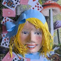 Alice in Wonderland -papier mache relief