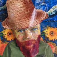 Malc in homage to Van Gogh -papier mache relief