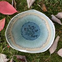 Large porcelain bowl with crystal glaze.