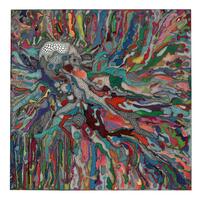 Medusa (Sea of Energy), 2020-2021, 185x185cm, acrylic mediums on fine linen