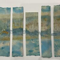 Paper, ink and fabric seascape.