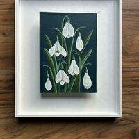 Snowdrops 2 original painting on canvas board