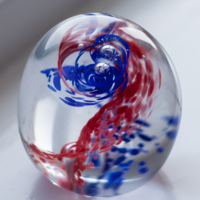 Blown Glass Swirl Paperweight by Melissa Keskinkilinc