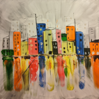 Abstract Buildings Painting with nJoyArt