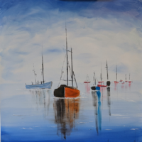 Boats Painting with nJoyArt