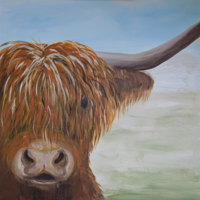 Highland Coo Painting with nJoyArt