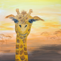Jennifer Giraffe Painting with nJoyArt