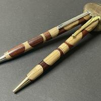 Slimline Pen & Pencil set in Maple & Rosewood