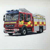 Painting of a Fire Engine