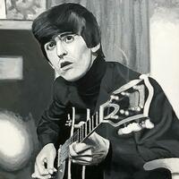 Painting of George Harrison from The Beatles