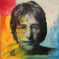 Fractured Lennon 1 - celebrity acrylic painting 