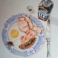 John Beaman-Full English Breakfast. Giclee print