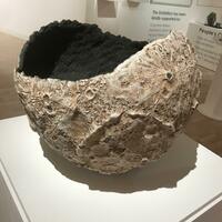 Miner Moon ceramic sculpture 
