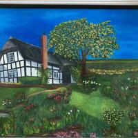 'Dream Garden'- Original oils on canvas- A painting inspired by a photograph taken during a walk in the country side of Stratford-Upon-Avon