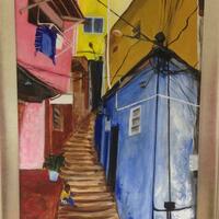 'Favela Rocinha Rio de Janeiro Brazil' Original acrylics on canvas