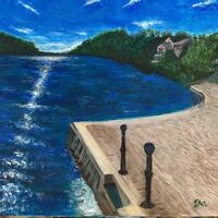 ' Let's swim' Stone Cove- Original acrylics on canvas