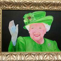 'HM Queen Elizabeth ll- Acrylics on canvas.