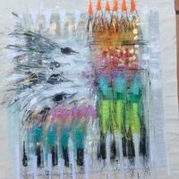 Fabric Painting with collage and machine embroidery 