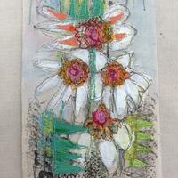 Fabric paint ,collage and machine embroidery