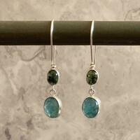 Green and Blue Kyanite Earring Drops