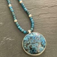 Chrysocolla and Apatite Necklace
