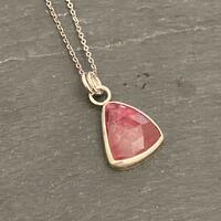 Pink Sapphire and Silver Pendant