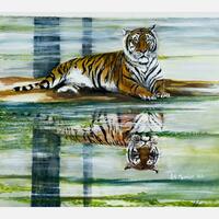 Serenity tiger reflection 