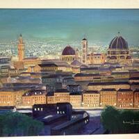 Florence at nightfall. Acrylic. £210. 