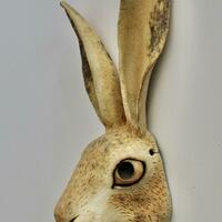 Hare mask ~ stoneware and oxides